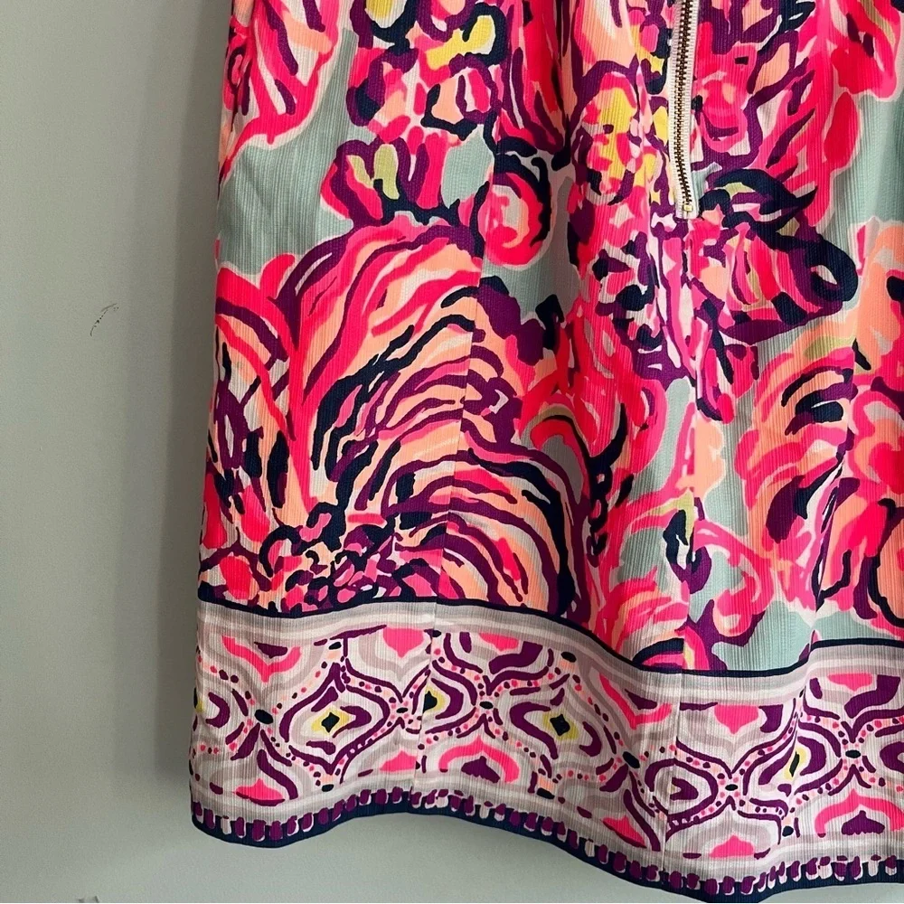 Lilly Pulitzer Shelli Dress Size 6 Tie Back Pink Blue - Picture 9 of 16